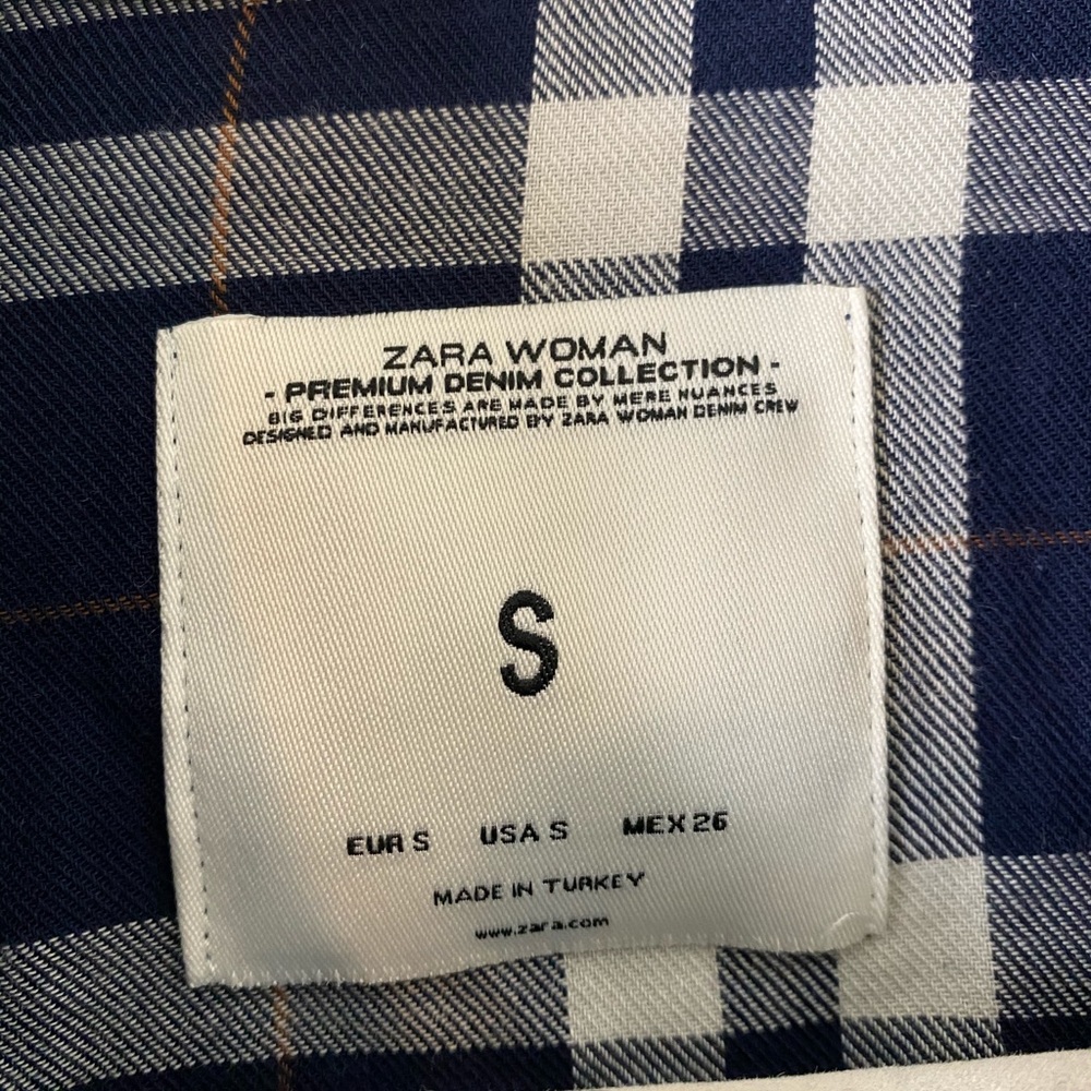 NWOT ZARA WOMAN PLAID SNAP BUTTON DOWN CLOSURE - Picture 7 of 7